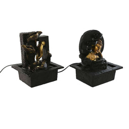 Tuinfontein Home ESPRIT Hars Boeddha Orientaals 21 x 19 x 27 cm (2 Stuks)