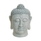 Buddha hoofd in grijs van magnesia, B33 x H48 cm