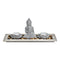 Buddha met 2 theelichthouders, houten dienblad, decoratiestenen van grijs cement (B/H/D) 33x14x14cm