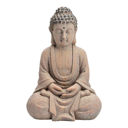 Buddha in antiek bruin magnesia (B/H/D) 32x24x47cm