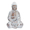 Boeddha zittend van poly goud, wit (B/H/D) 32x52x25cm