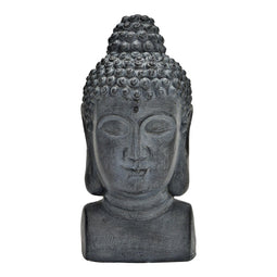 Buddha Hoofd van Poly Grijs (B/H/D) 15x31x16cm