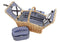 Picknickmand voor 4 personen van wilgentenen, 26-delig, B48 x D32 x H40 cm