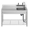 Vrijstaande Roestvrijstalen Gootsteen met Werkbank (Rechts), 120 50 94 cm Commercile Gootsteen met Kraan voor Buiten, Binnen, Restaurant, Keuken, Bar, Koffie, Hotel, Tuin