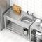 Vrijstaande Roestvrijstalen Gootsteen met Werkbank (Rechts), 120 50 94 cm Commercile Gootsteen met Kraan voor Buiten, Binnen, Restaurant, Keuken, Bar, Koffie, Hotel, Tuin