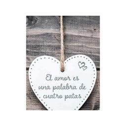 Ophangdecoratie Magnet & Steel El amor es una palabra de cuatro patas Hart 13 x 13 x 0,8 cm