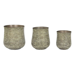 Plantenbakkenset Home ESPRIT Groen Aluminium 44 x 44 x 46 cm