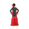 Kostuums voor Volwassenen Flamenca Zwart Rood Spanje Maat 7-9 Jaar