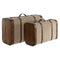 Kofferset Home ESPRIT Bruin Beige Polyester Hout 60 x 37 x 24 cm