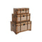 Kofferset Home ESPRIT Bruin Beige Polyester Hout 80 x 49 x 45 cm (3 Stuks)