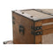 Kofferset Home ESPRIT Bruin Beige Polyester Hout 80 x 49 x 45 cm (3 Stuks)