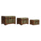 Kofferset Home ESPRIT Groen Multicolour Hout Canvas Tropisch 60 x 43,5 x 42 cm (3 Stuks)