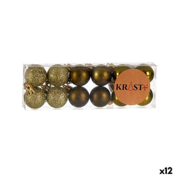 Set kerstballen 3 x 4 x 3 cm Groen Plastic (12 Stuks)