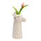 Vaas Giraffe Hoofd Zand-Finish van Keramiek, Wit (B/H/D) 14x26x12cm