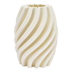 3D-geprinte vaas van keramiek wit (B/H/D) 14x19x14cm alleen voor droogbloemen