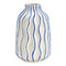 Vaas gestreept van keramiek, wit/blauw (B/H/D) 13x21x13cm