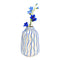 Vaas gestreept van keramiek, wit/blauw (B/H/D) 13x21x13cm