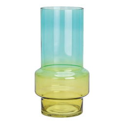 Vaas van glas groen (B/H/D) 13x25x13cm