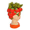 Vaas met aardbeien decor van keramiek in verschillende kleuren (B/H/D) 12x18x13cm