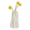 3D-geprinte vaas van keramiek, wit (B/H/D) 12x22x10cm alleen voor droogbloemen