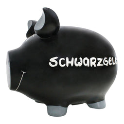KCG Spaarvarken "Zwart geld" van keramiek, zwart/wit (B/H/D) 30x25x25cm Monsterlijk varken.