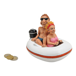 Spaarpot opblaasboot van poly, B16 x D11 x H12 cm