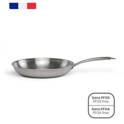 Brigade - 24 cm roestvrijstalen koekenpan - LIVOO - MEP158 - Drievoudig roestvrij staal - Geschik...