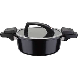 Lagedrukpan - GSW - 24 cm - 4 L - Gesmeed aluminium - Inductie - Zwart
