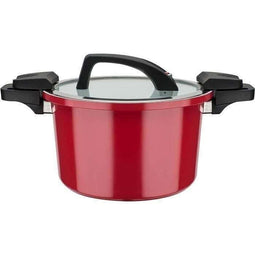 Lagedrukpan - GSW - 24 cm - 6 L - Gesmeed aluminium - Inductie - Rood