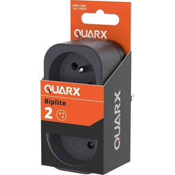 Biplite - QUARX - 2P 16A - Zwart en antracietgrijs, NF-conform
