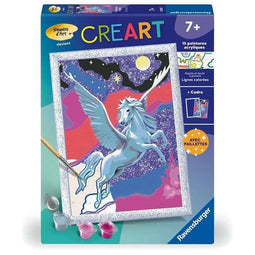CreArt Kids 18x24cm Sparkling Pegasus, Schilderen op nummer Kit, Art Numbers, Leeftijd 7+, 25830,...