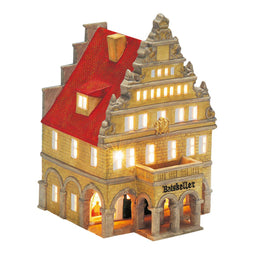 Lichthuis "Ratskeller" Münster van porselein, bruin/rood (B/H/D) 17x23x14cm.