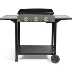 Gasgrillplaat op kar - LIVOO - DOC326 - 3 branders - Groen / Zwart