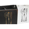 Bestekmand Home ESPRIT Wit Zwart Sparrenhout 15 x 15 x 18 cm