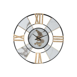 Muurklok Home ESPRIT Wit Zwart Gouden Metaal 142 X 9 X 142 cm