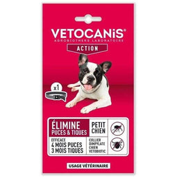 VETOCANIS Anti-vlooien- en anti-tekenhalsband voor kleine honden tot 10 kg - 4 maanden bescherming