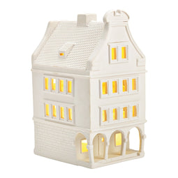 Wurm Lichthaus Prinzipalmarkt Münster van porselein, wit (B/H/D) 11x21x14cm.