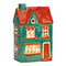 Lichthuis van aardewerk, turquoise/oranje (B/H/D) 12x19x8cm