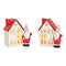 Theelichthuis met keramische kabouter, rood/wit (B/H/D) 18x18x12cm