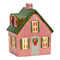 Lichthuis van aardewerk, roze/groen (B/H/D) 13x17x10cm