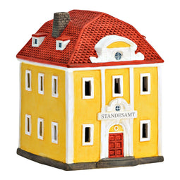 Wurm Lichthaus Standesamt Rees van porselein, geel/rood (B/H/D) 12x16x14cm