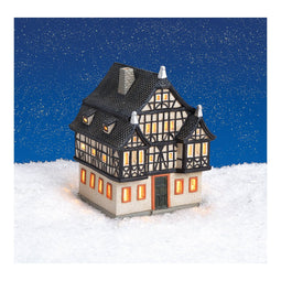 Wurm Lichthaus Dreigiebelhaus Kröv / Mosel van porselein, veelkleurig (B/H/D) 13x18x13cm