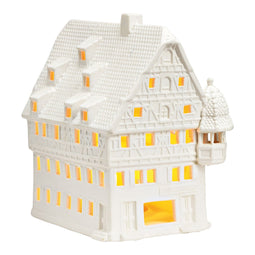 Wurm Lichthaus Marien-Apotheke Rothenburg van porselein, wit (B/H/D) 13x18x18cm
