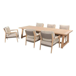 Taste - Noah low dining onderstel brushed teak voor 300 x 100 cm Taste