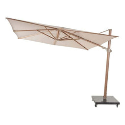 4so - Parasol Siesta Premium 300 x 300 cm zand met houtlook frame 4SO