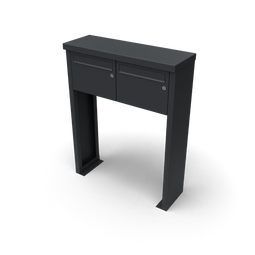 Geroba - Multibox brievenbus 2 breed en 1 hoog zwart