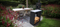 Geroba - Beltza Butcher Block Houtopslag zwart L100 x B38,5 x H100 cm wit natuursteen blad