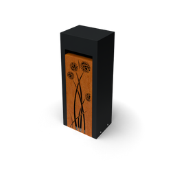 Geroba - Brievenbus Libus Combo zwart Corten L30 x B40 x H100 met Allium motief