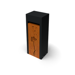 Geroba - Libus Combo zwart/ Corten L30 x B40 x H100 cm met BlowBall motief