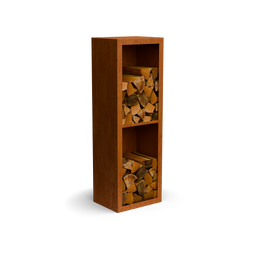 Geroba - Egura cortenstaal Houtopslag 2 vakken met achterwand L50 x B38,5 x H150 cm